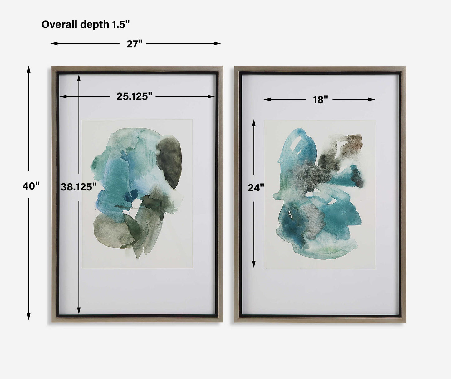 Blueprints - Watercolor Prints (Set of 2) - Light Blue