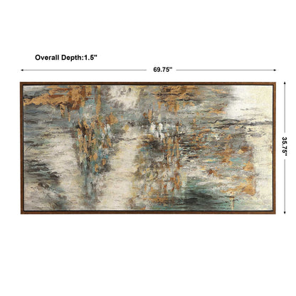 Behind The Falls - Abstract Art - Beige