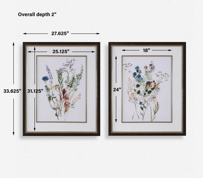 Delicate Flowers - Framed Prints (Set of 2)