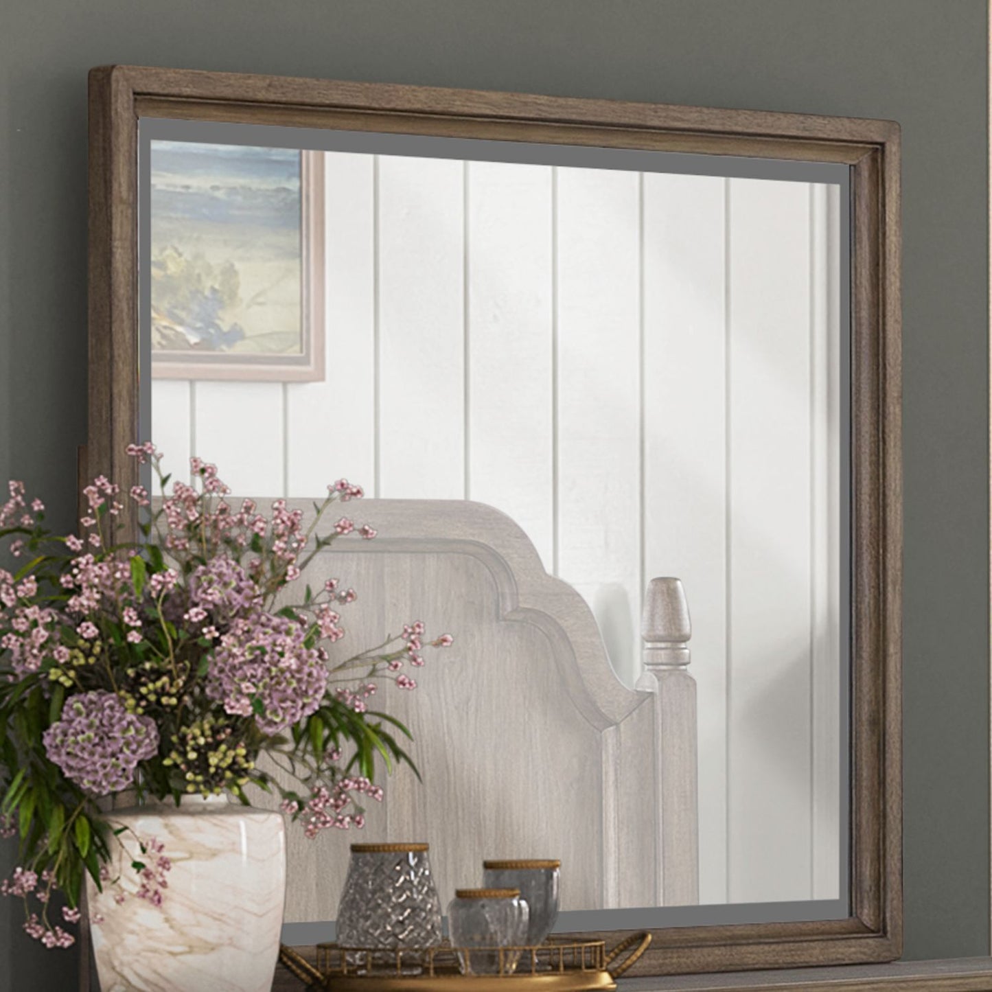 Hickory Grove - Landscape Mirror - Brown