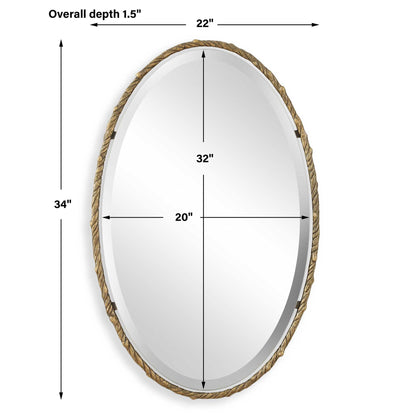 Twisted Branch - Oval Mirror - Gold