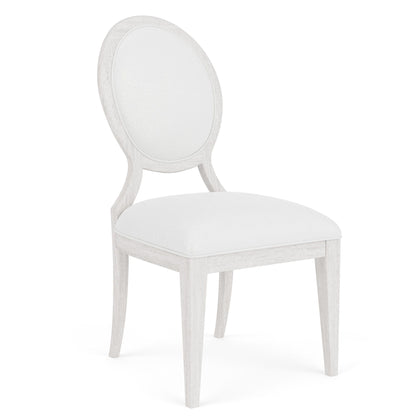 Hepburn - Oval Back Upholstered Side Chair (Set of 2) 2" - White