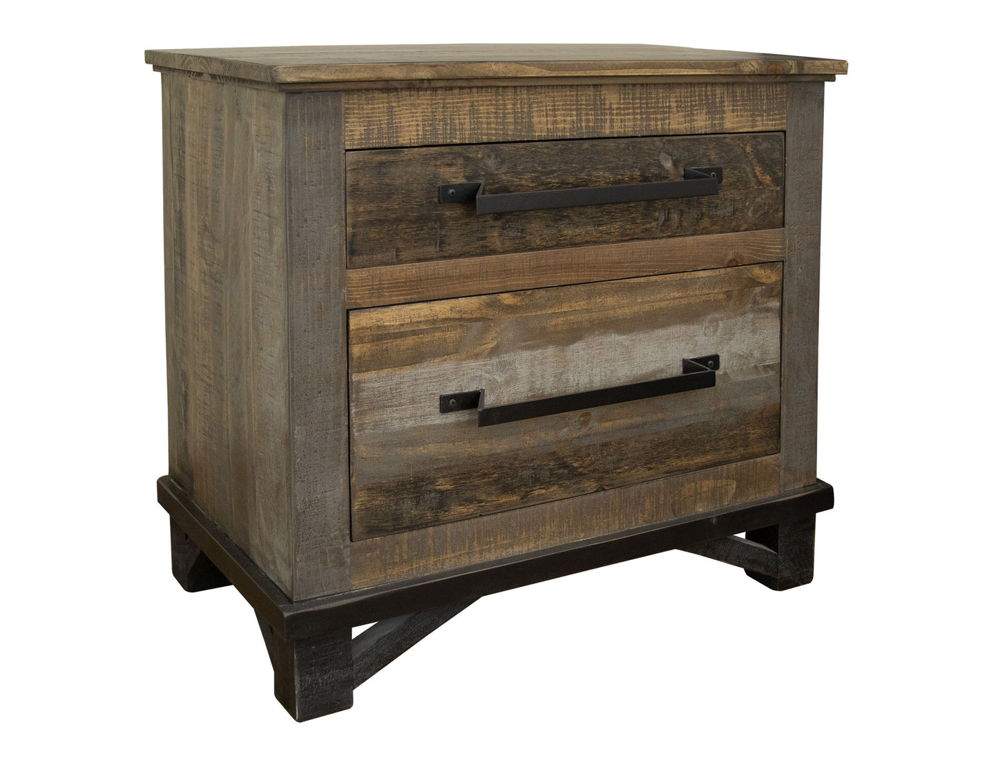 Loft - 2 Drawer Nightstand - Two Tone Gray / Brown