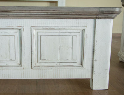 Luna - King Footboard & Rails - Off-White / Gray