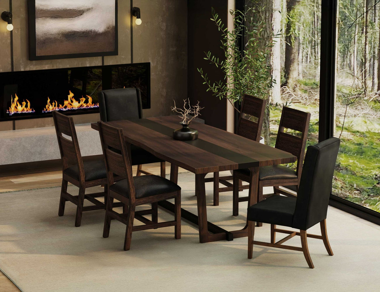 Riverwood - Table Base - Pecan Brown