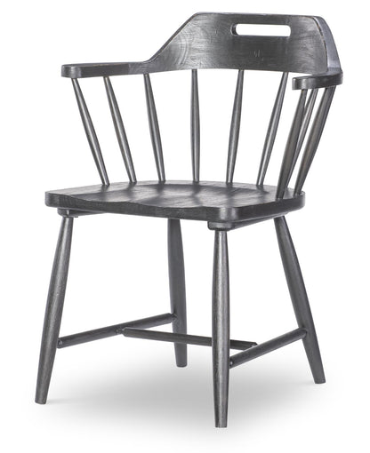 Vintage Market - Spindle Back Arm Chair With Handle Cut Out (Set of 2) - Kettle Black