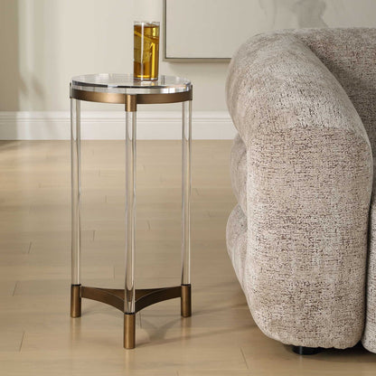 Pereira - Round Acrylic Accent Table - Bronze