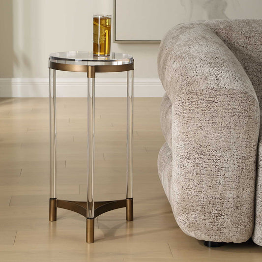 Pereira - Round Acrylic Accent Table - Bronze