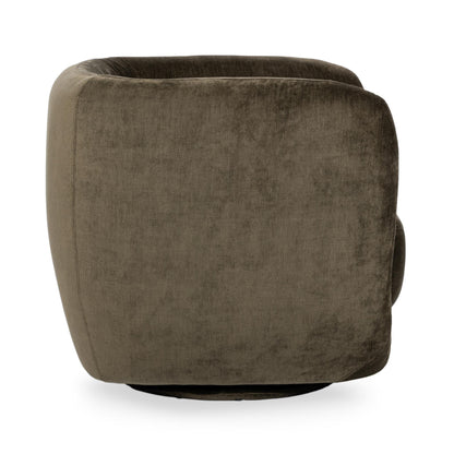 Nico - Upholstered Swivel Chair - Olive Green
