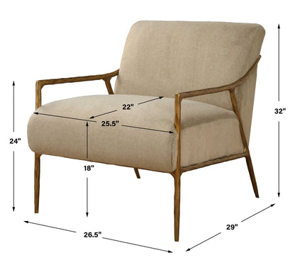 Kashmir - Aged Gold Accent Chair