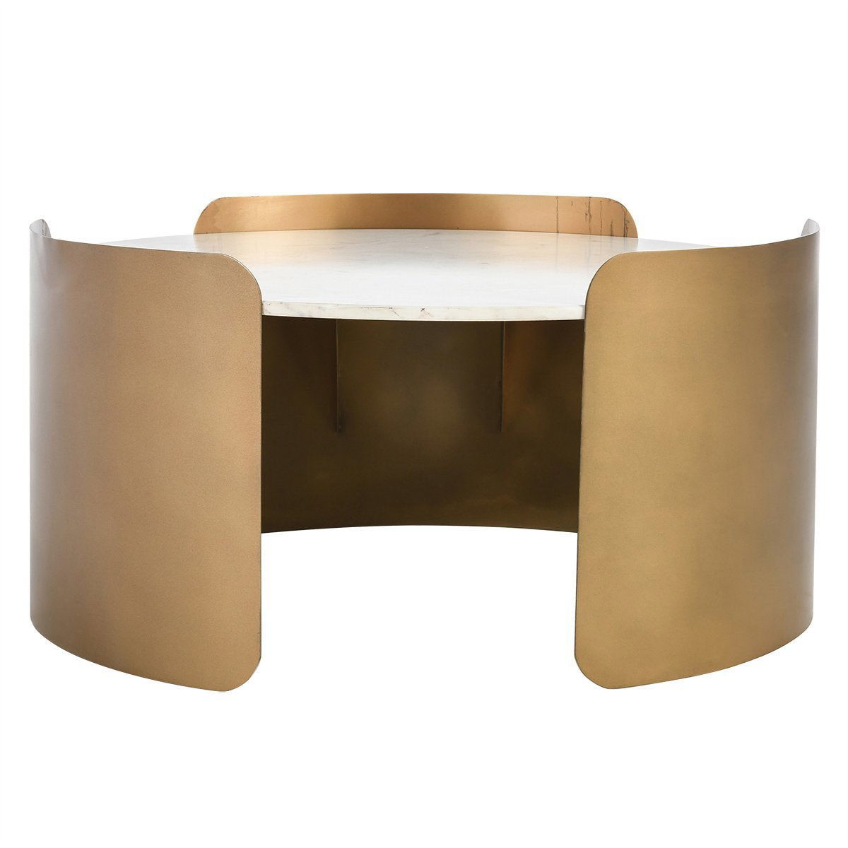 Viola - Round Coffee Table - Brass/Marble