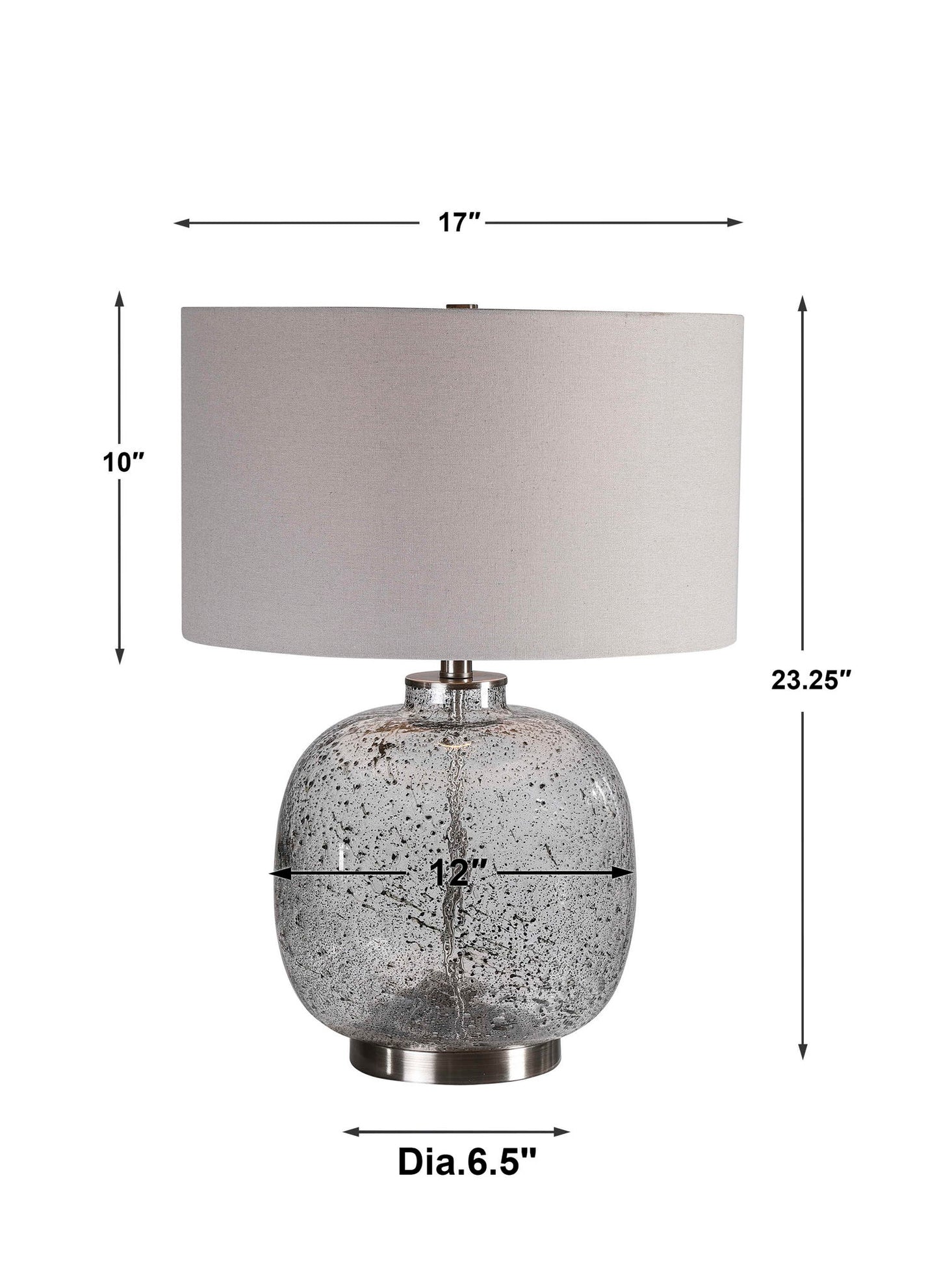 Storm - Glass Table Lamp - Pearl Silver