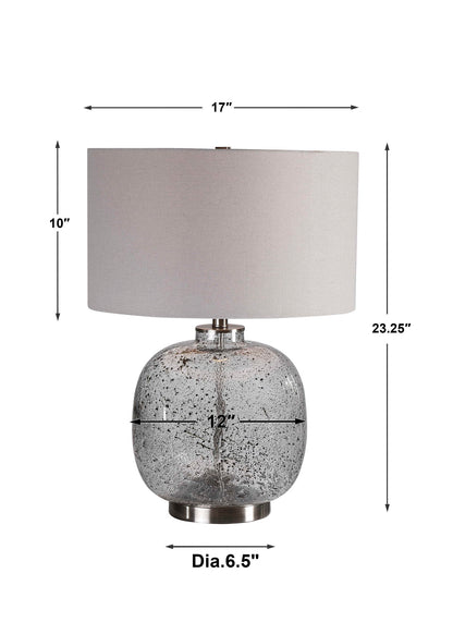 Storm - Glass Table Lamp - Pearl Silver