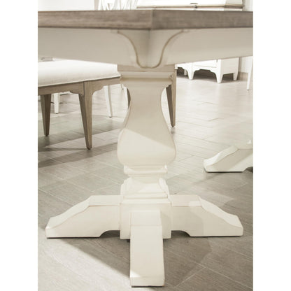 Myra - Double Pedestal Table Base - Paperwhite