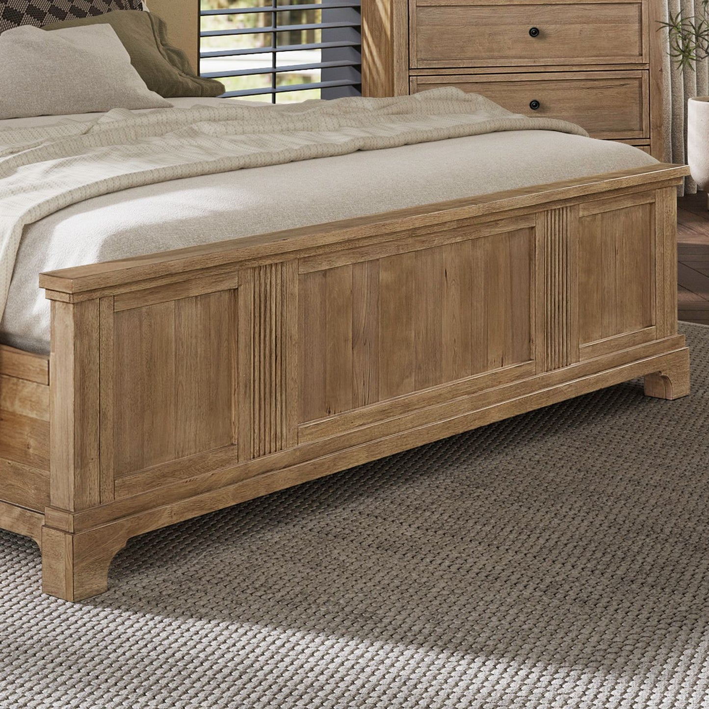 Haven Hills - King Panel Footboard - Camel Beige