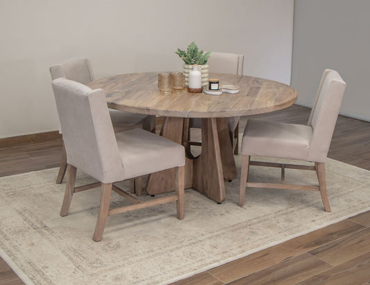 Natural Parota - Round Table Top - Brown Cappuccino