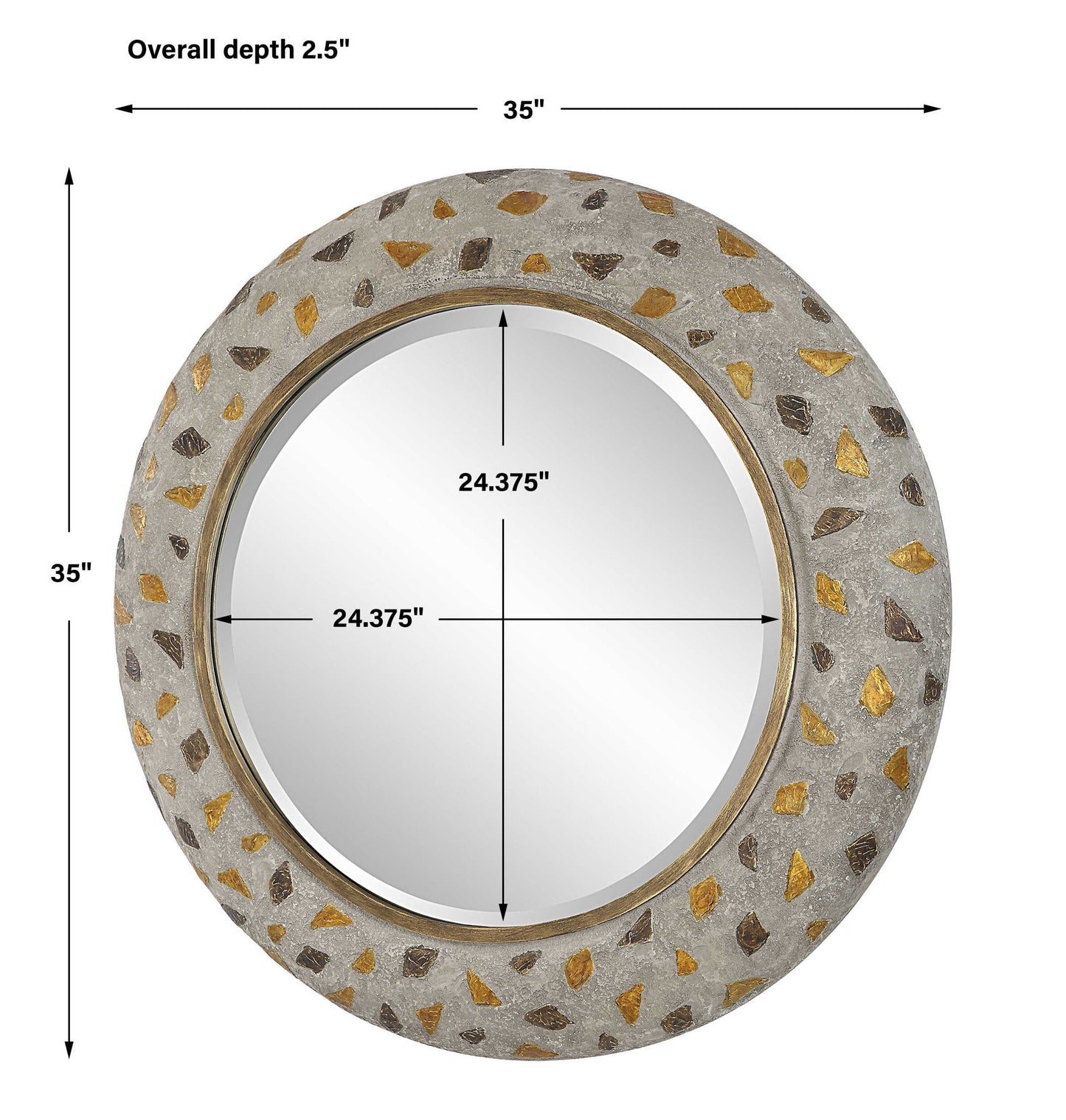 Copper Terrazzo - Round Mirror - Gold