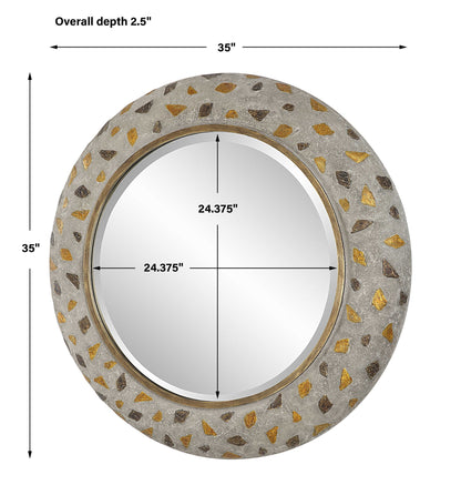 Copper Terrazzo - Round Mirror - Gold