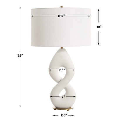 Meridian - Ivory Stone Table Lamp - White