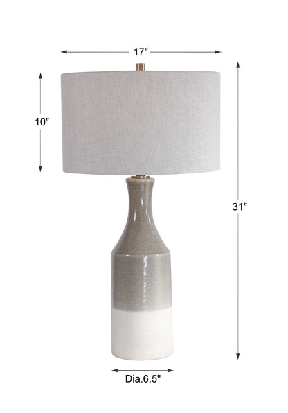 Savin - Ceramic Table Lamp - Pearl Silver