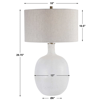 Whiteout - Mottled Glass Table Lamp - White