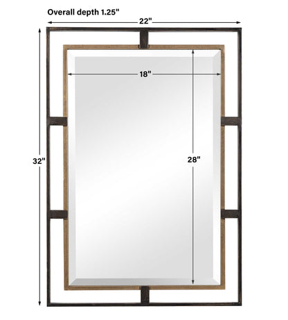 Carrizo - Rectangle Mirror - Gold & Bronze