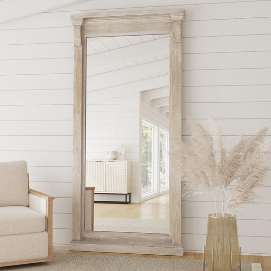 Adelaide - Floor Mirror - Natural White Wash