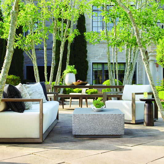 Hesston - Outdoor Concrete Coffee Table - Brown / Gray