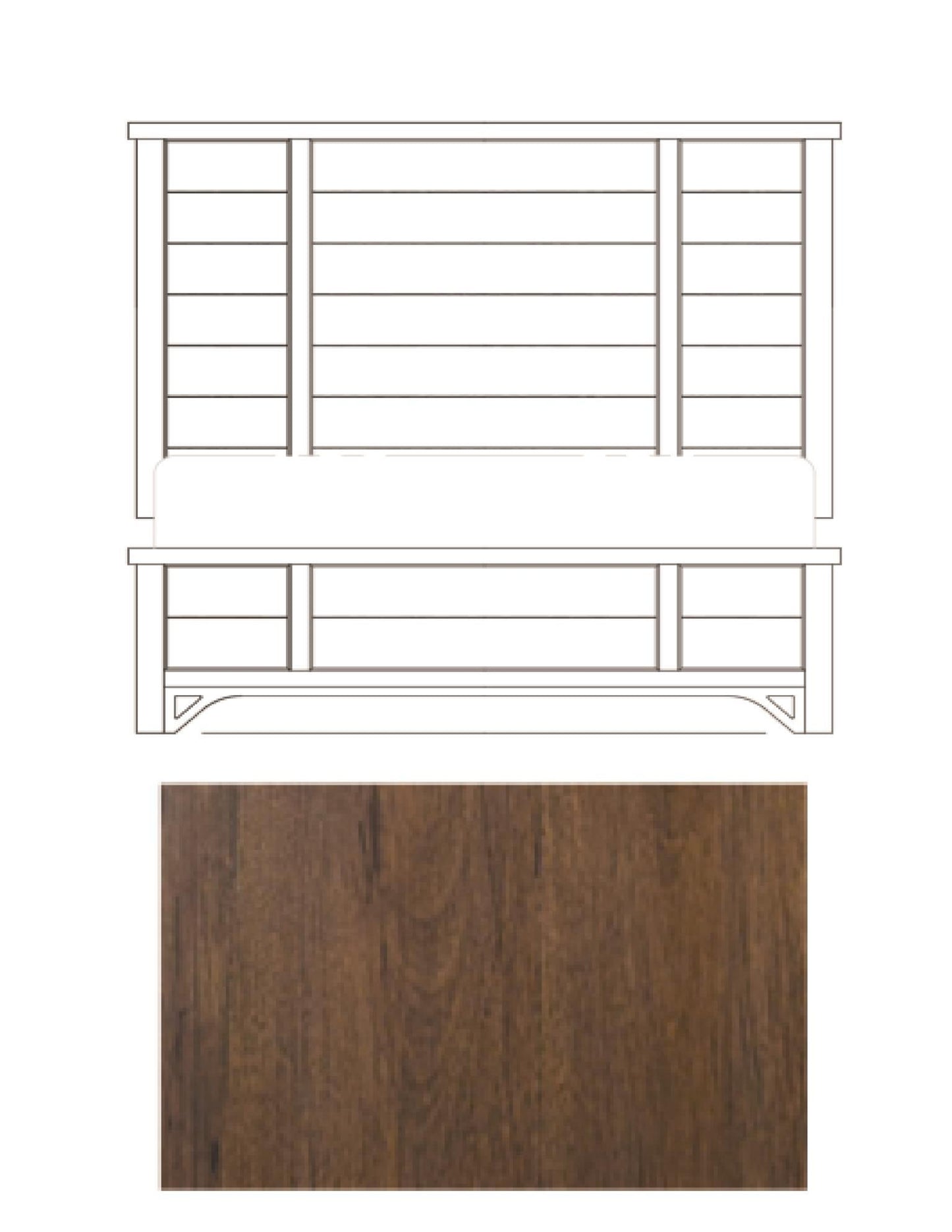Lake House - Twin Panel Headboard - Pinecone