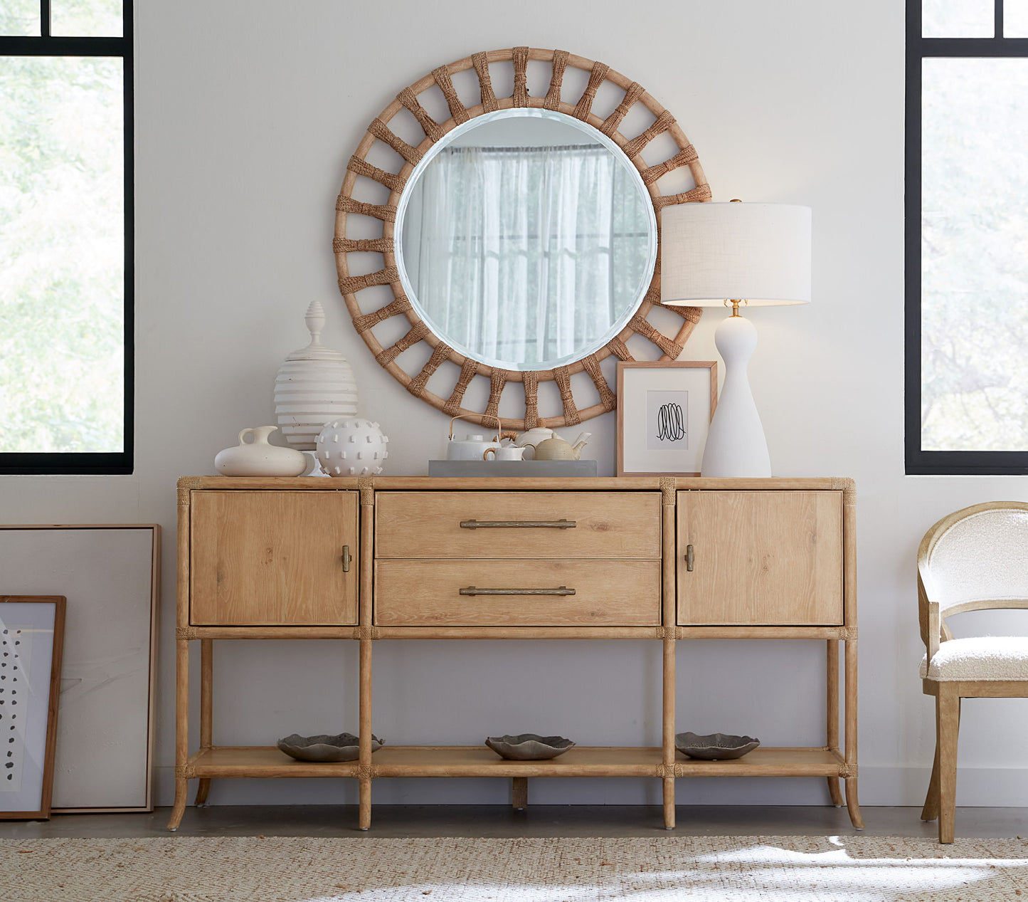 Retreat - Pole Rattan Accent Mirror