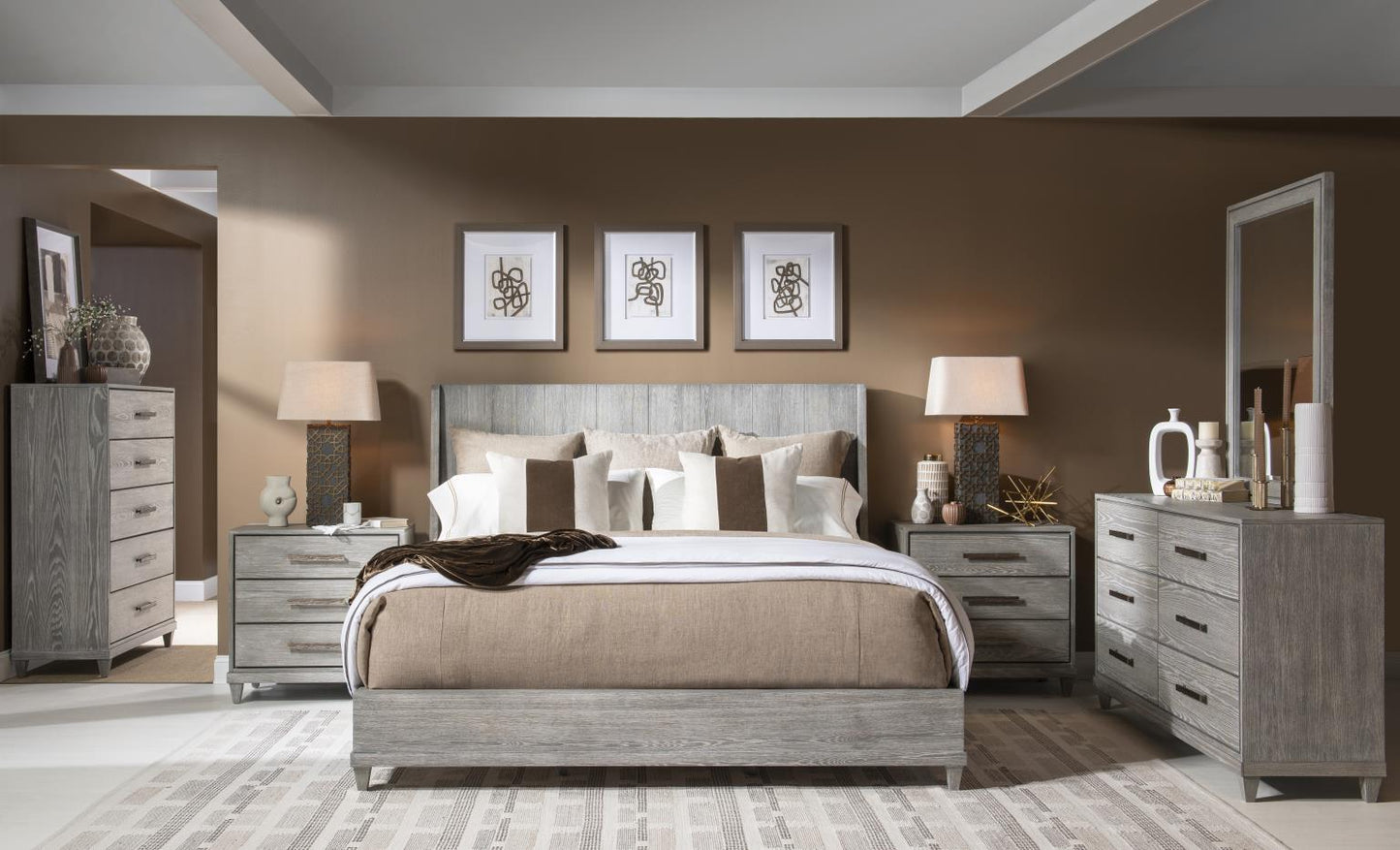 Artesia - Panel King Headboard - Smokey Taupe
