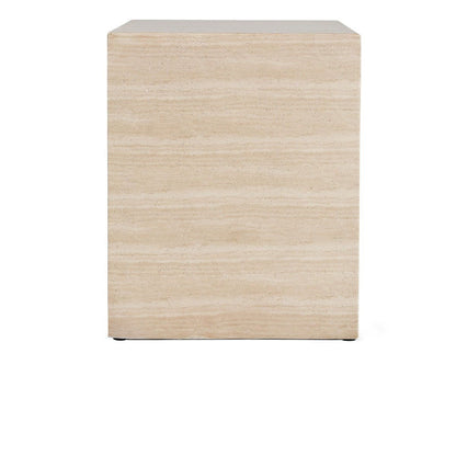 Rosen - Outdoor Concrete Rectangle End Table - Travertine