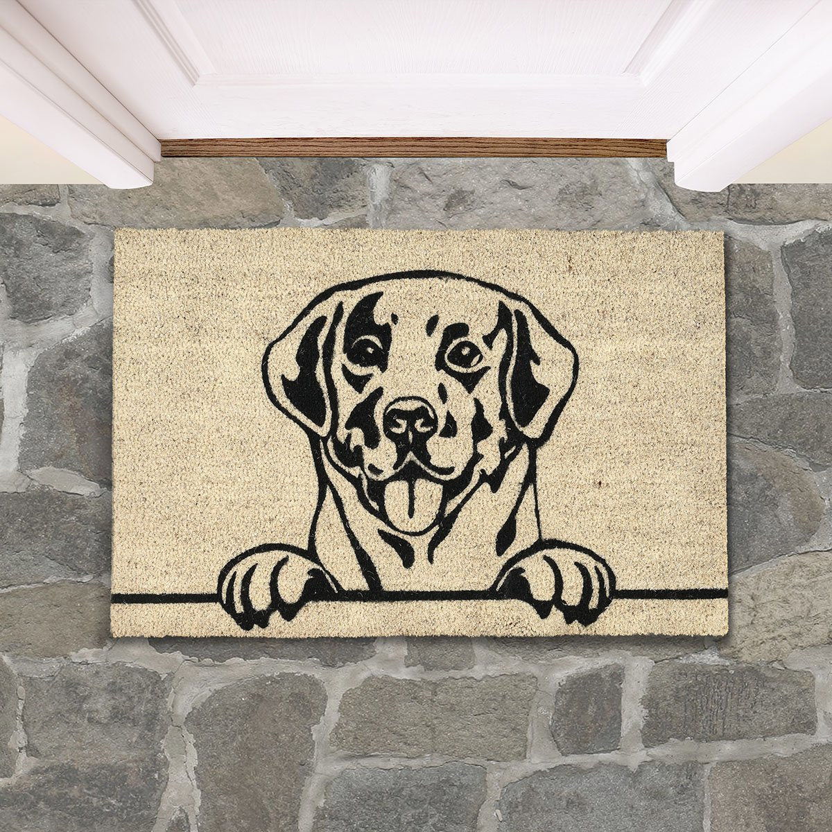 Doormats - Good Dog Doormat - Black / Sand