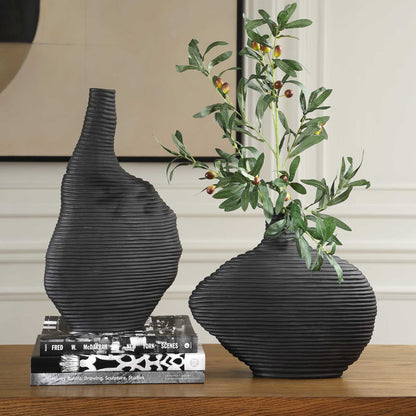 Duostacked - Vases (Set of 2) - Black