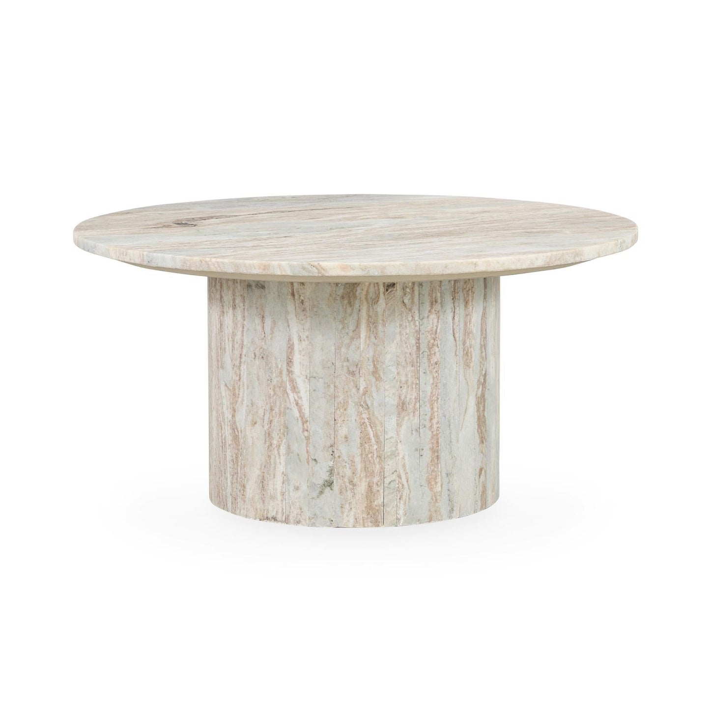 Amberly - Marble Round Coffee Table - Gray