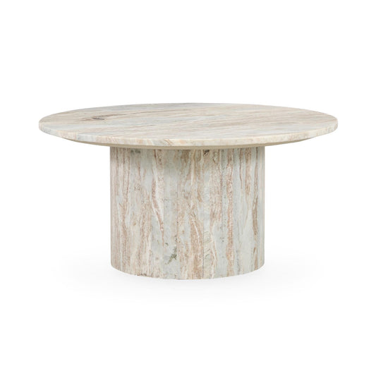 Amberly - Marble Round Coffee Table - Gray
