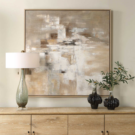Time To Time - Hand Painted Abstract Art - Black / Brown / Gray / White / Woodtone