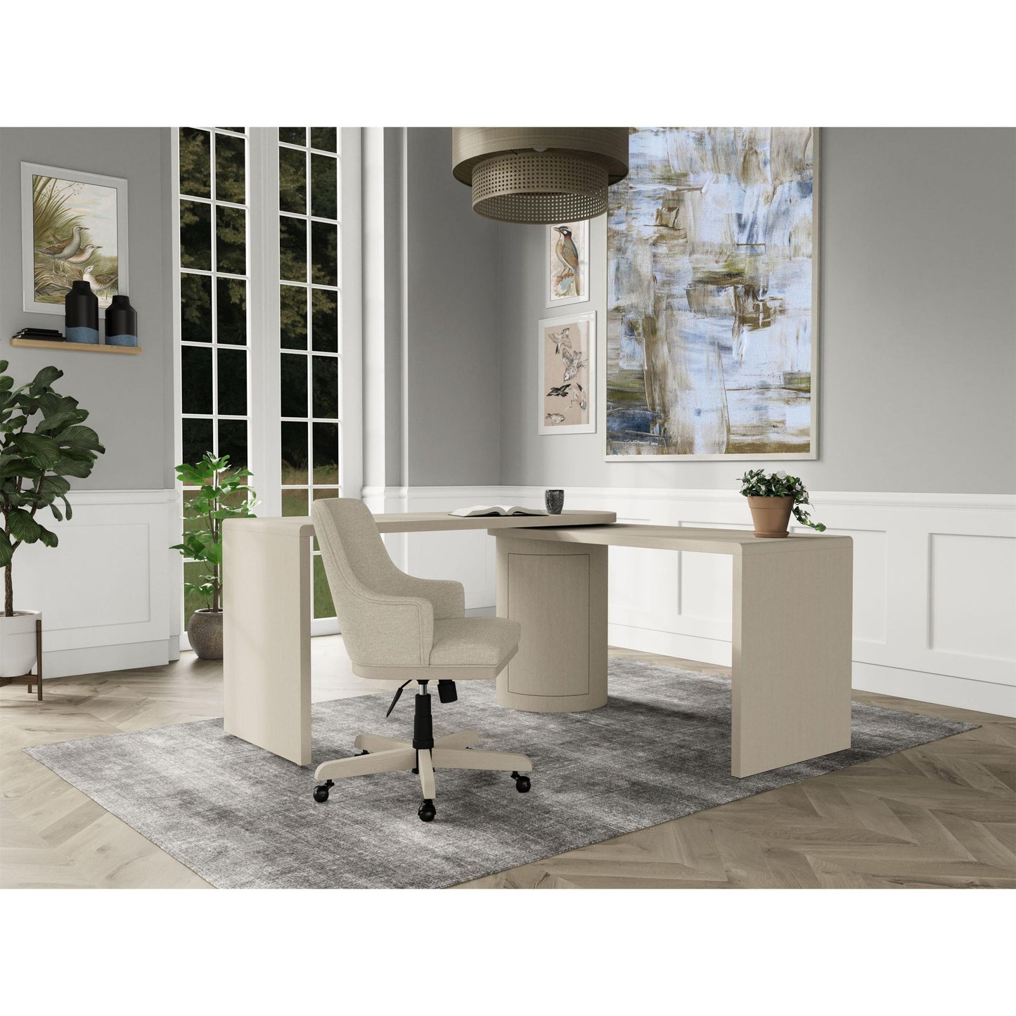Maren - Swivel Desk Top - Beige