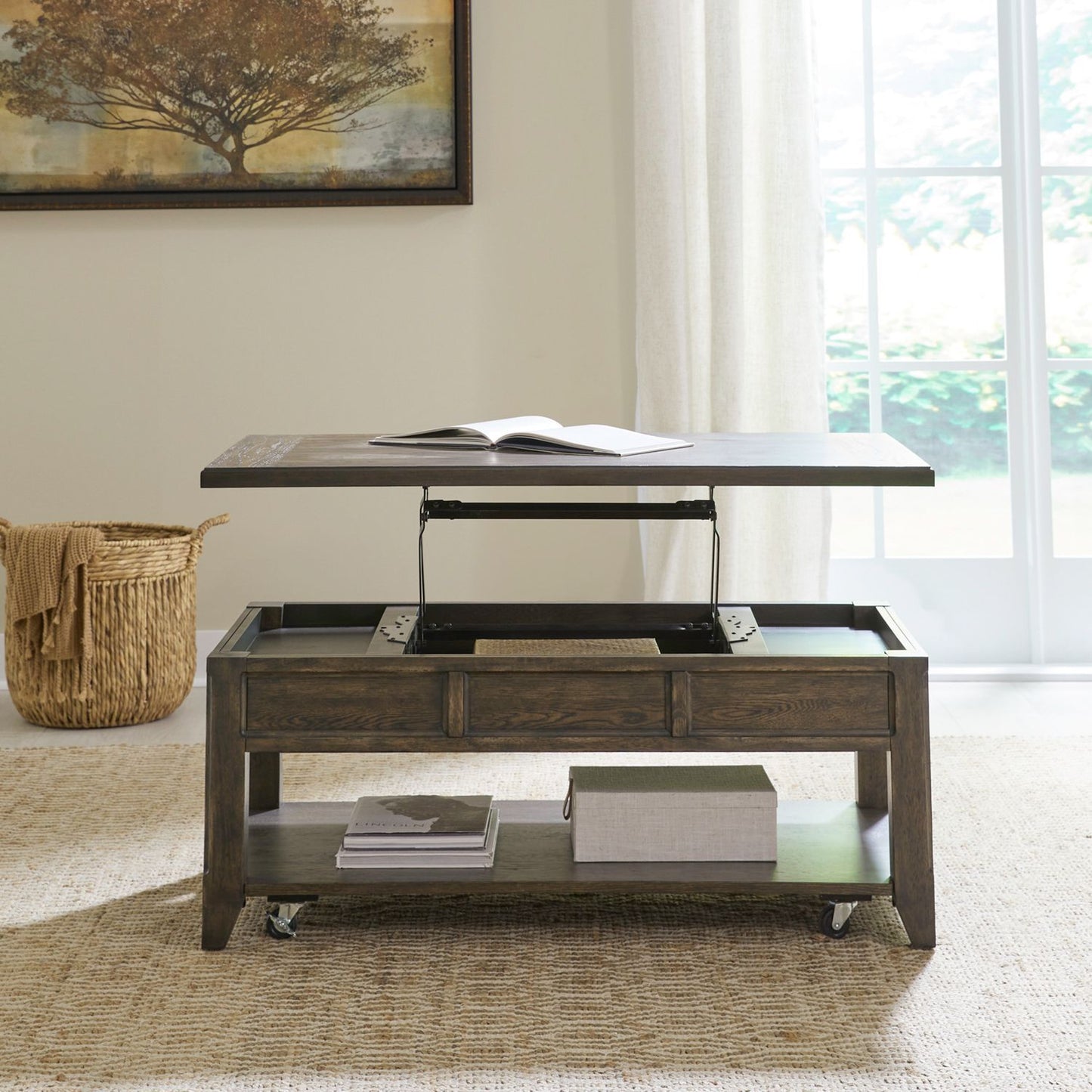 Paradise Valley - Lift Top Cocktail Table - Dark Brown