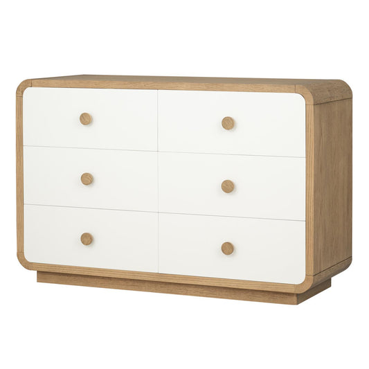 Margot - 6 Drawer Dresser - Desert Oak And Cloud White