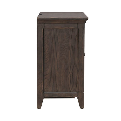 Paradise Valley - 2 Door Bedside Chest With Charging Station - Dark Brown