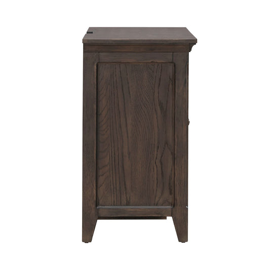Paradise Valley - 2 Door Bedside Chest With Charging Station - Dark Brown