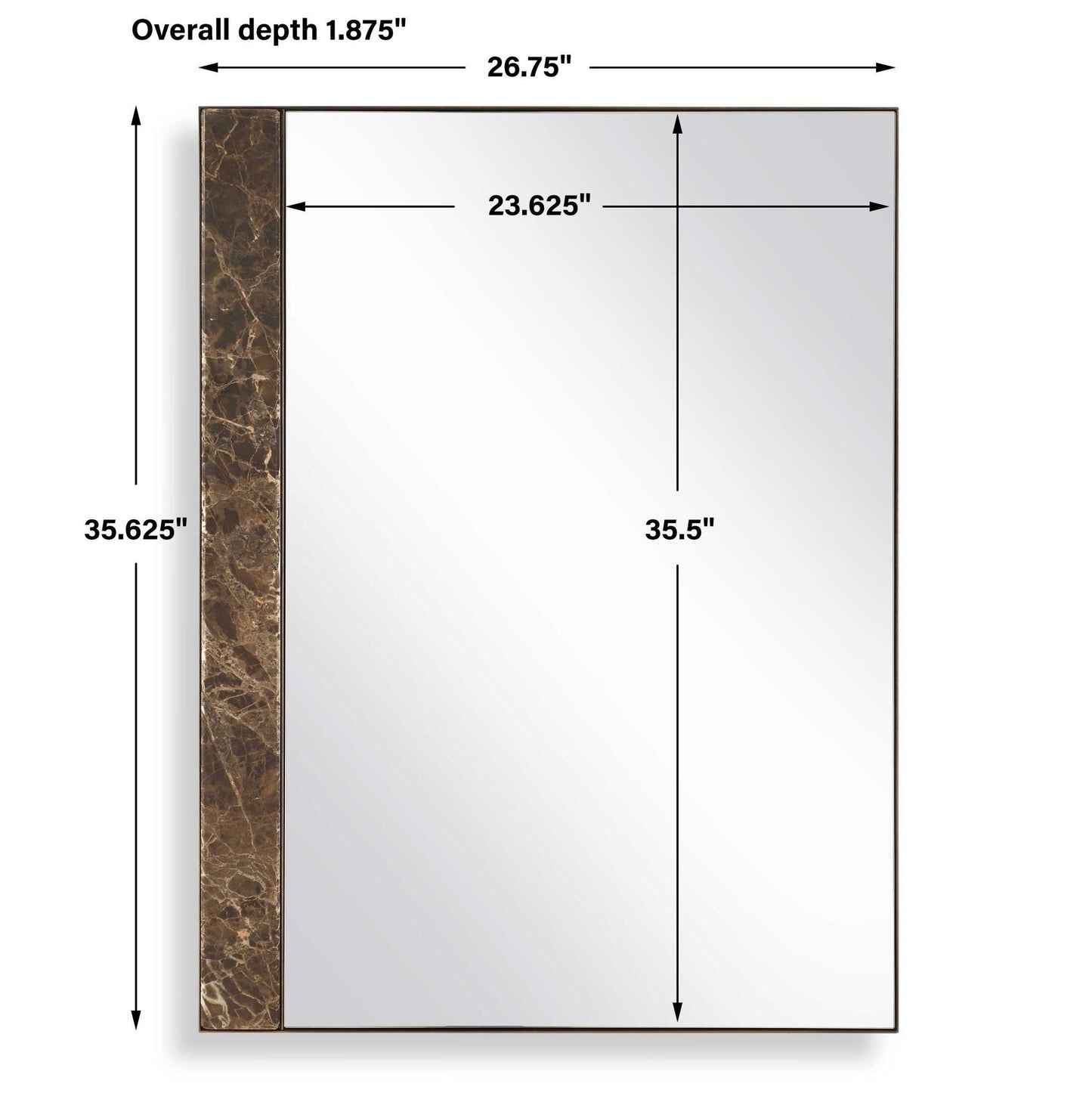 Hanover - Marble Mirror - Bronze / Brown / Gold