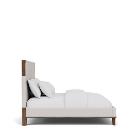 Delia - Queen Upholstered Footboard - Nouveau Walnut / Beige
