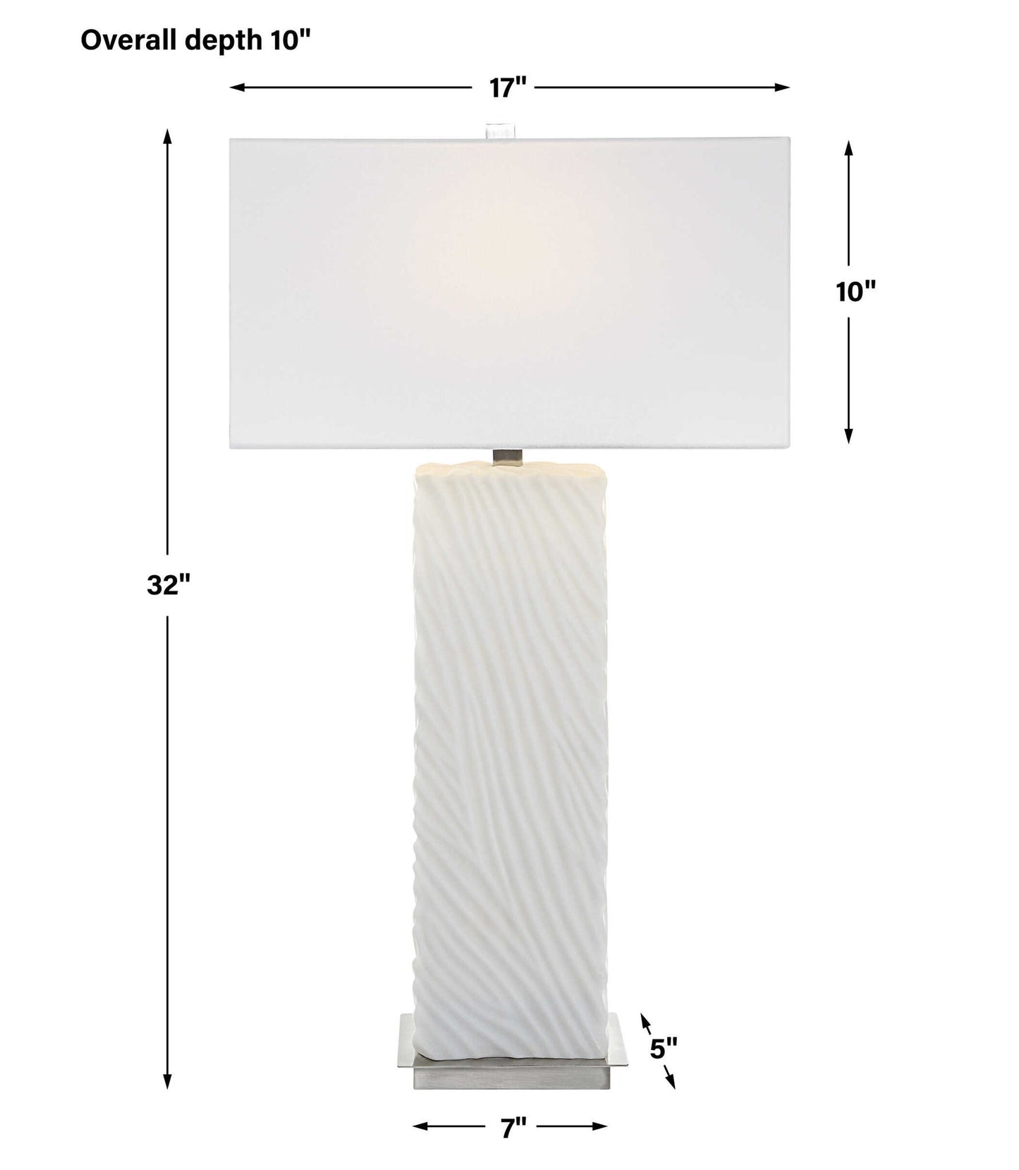 Pillar - Marble Table Lamp - White