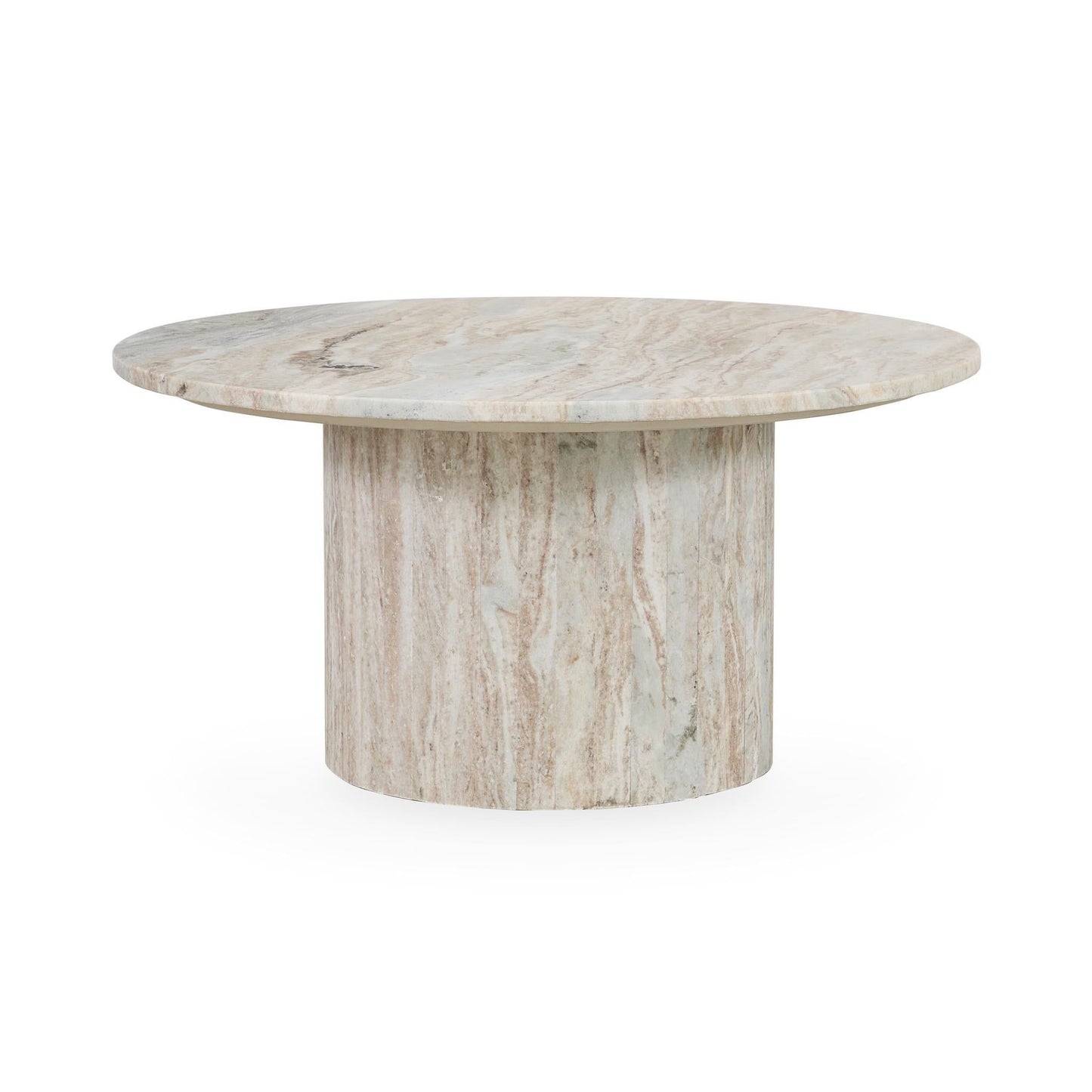 Amberly - Marble Round Coffee Table - Gray