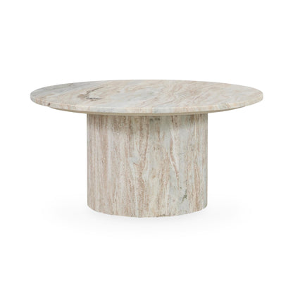 Amberly - Marble Round Coffee Table - Gray