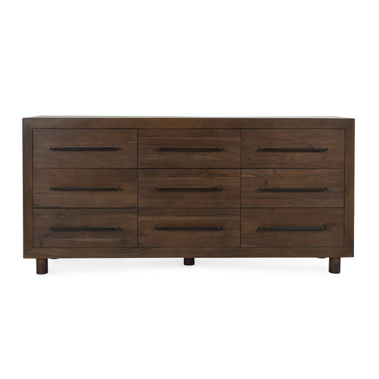 Jaxon - Wood 9 Drawer Dresser - Cocoa Brown