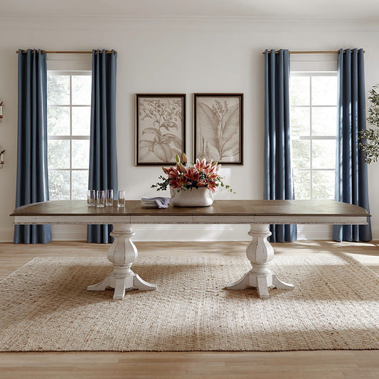 Magnolia Manor - Double Pedestal Table Top - White
