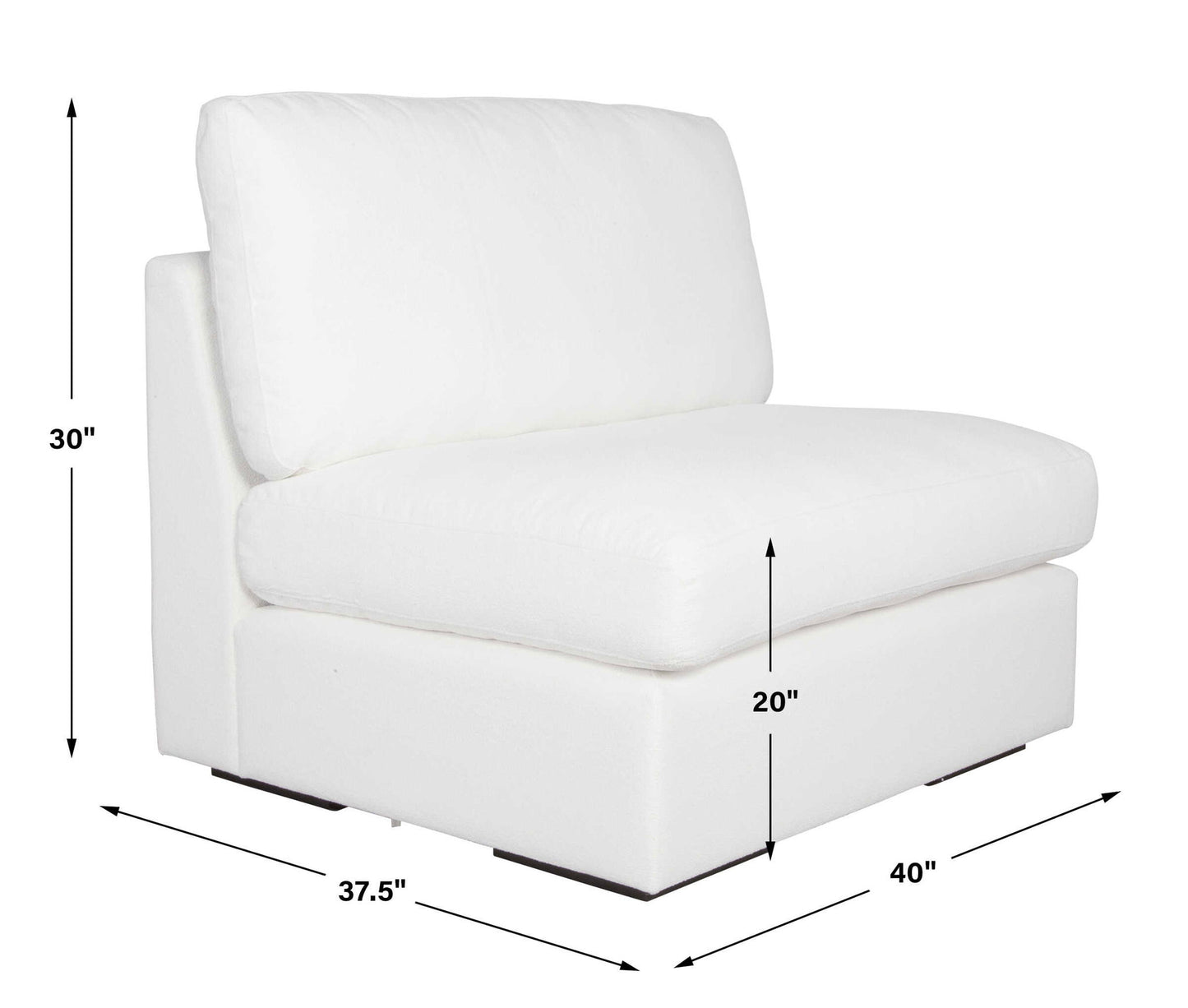 Refuge - Armless Arctic White Sofa